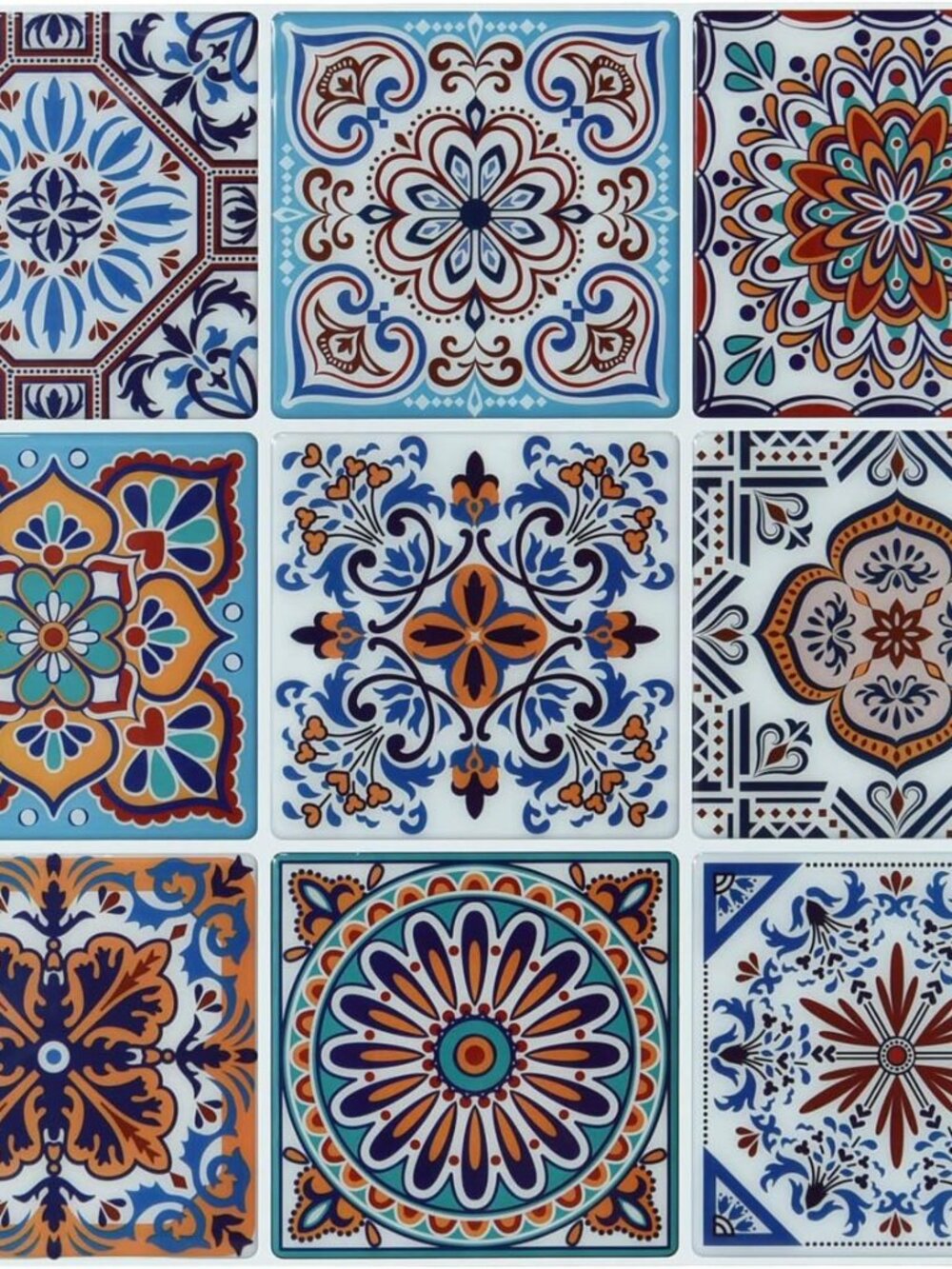 Peel and Stick Backsplash Tile Stickers, Colorful Talavera Mexican Tile, Stick o